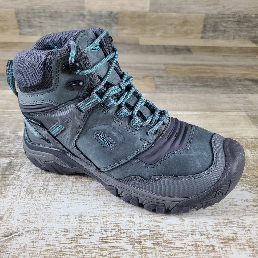 Keen Ridge Flex Women Hiking Shoe Sz 8.5 Steel Gray Porcelain Lace Up Waterproof